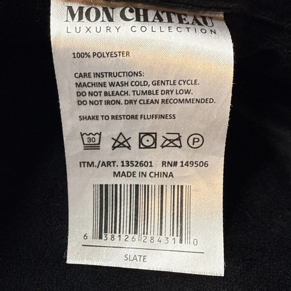 Mon Chateau Luxury Collection Luxe Faux Fur Throw Blanket 60X70 Slate